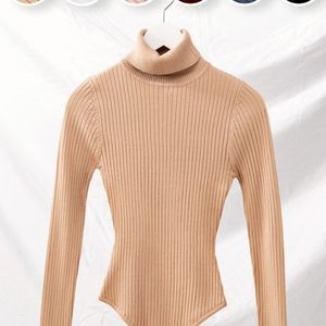 White turtleneck bodysuit
